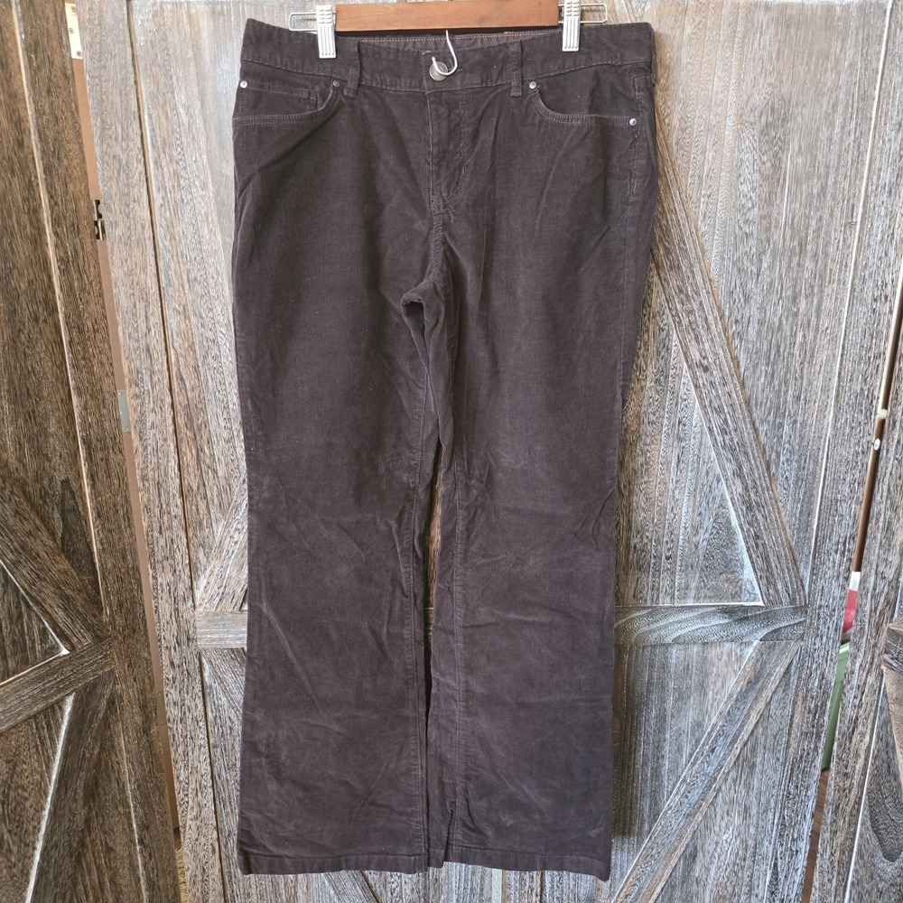 Eddie Bauer Pants Women's Size 10 Brown‎ Corduroy Slightly Curvy Flared Stretch